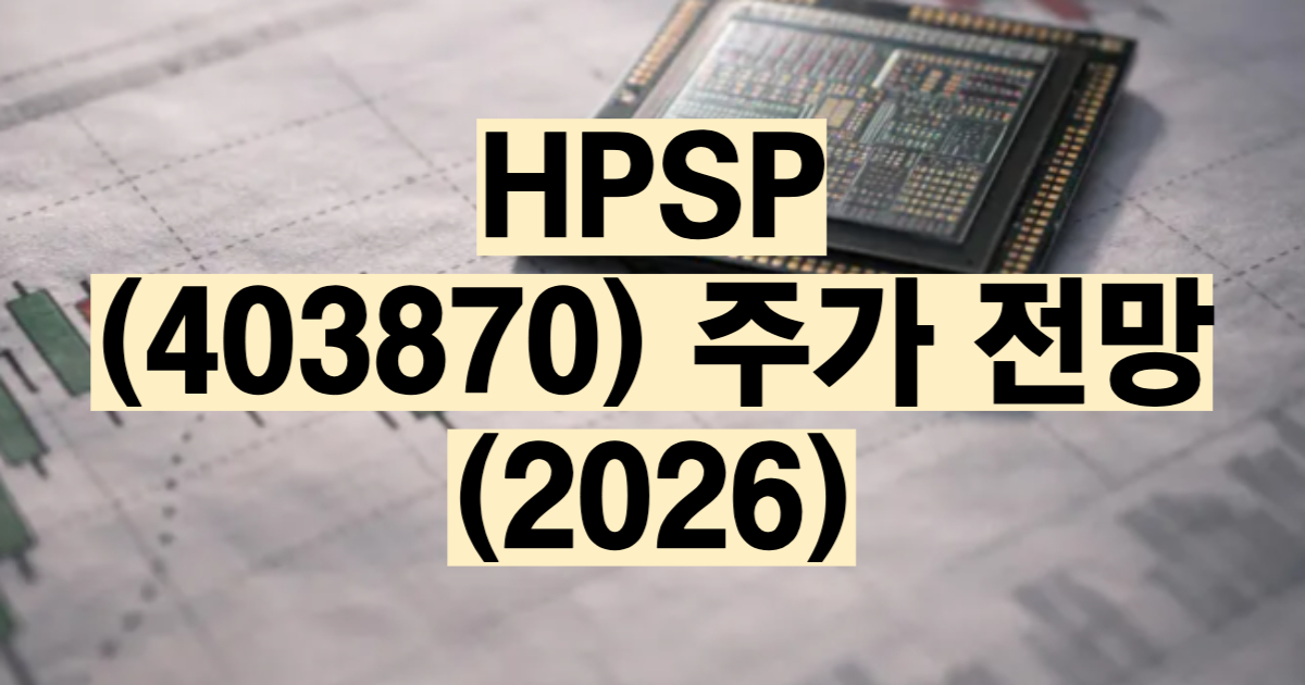 HPSP 주가 전망 2026 HPA 독점 장비 분석