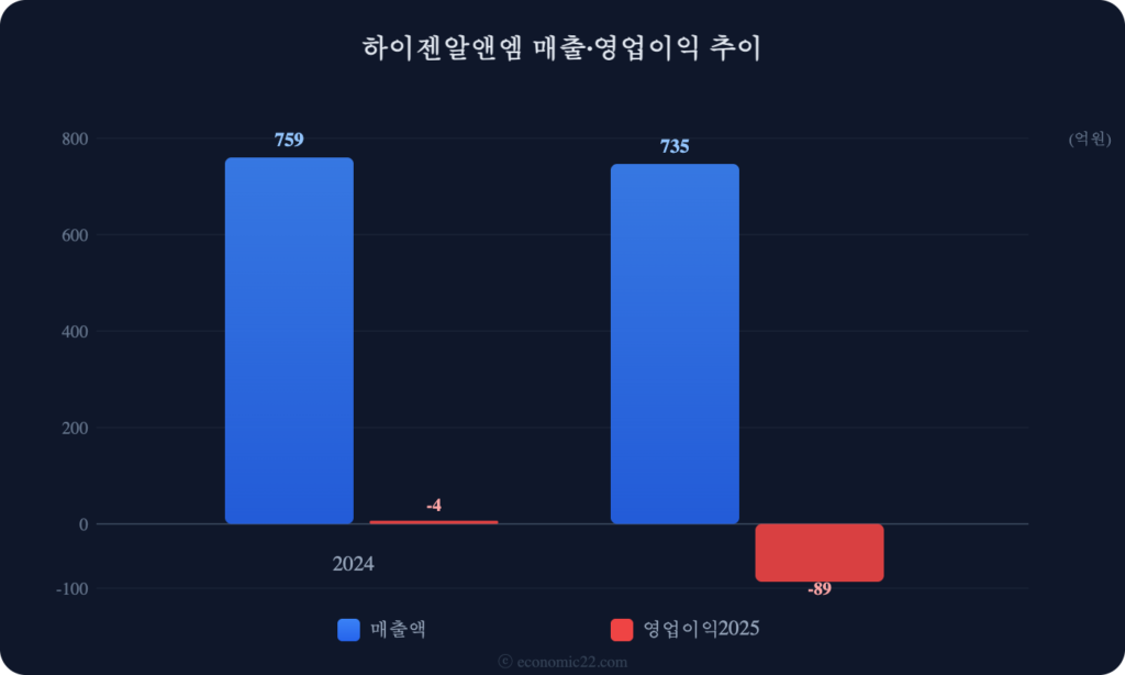 하이젠알앤엠 매출 영업이익 추이 차트 2026