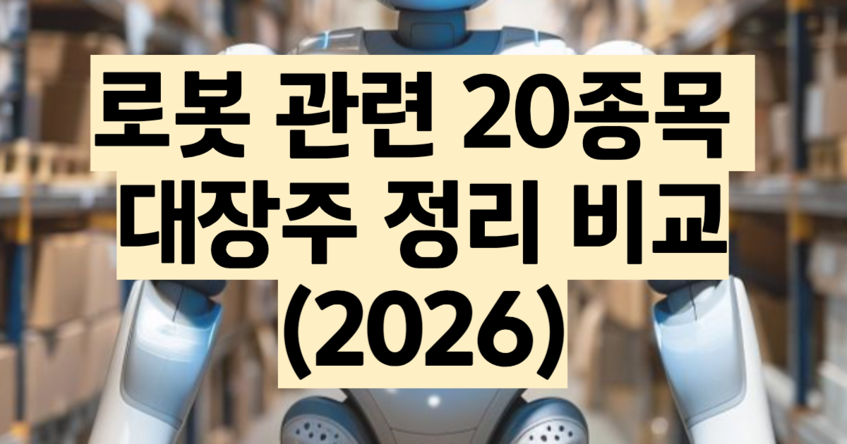 로봇 관련주 20종목 총정리 2026
