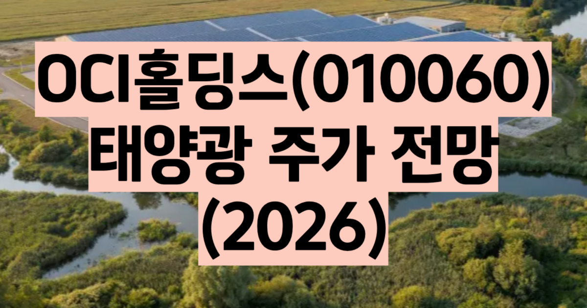 OCI홀딩스 주가 전망 2026 폴리실리콘 대장주 핵심 분석 목표주가 55만원 1Q 영업이익 109억 흑자전환